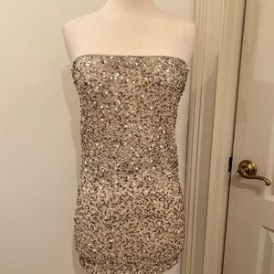 Alice + Olivia Silver Embellished Strapless Dress/Top/Skirt NWT